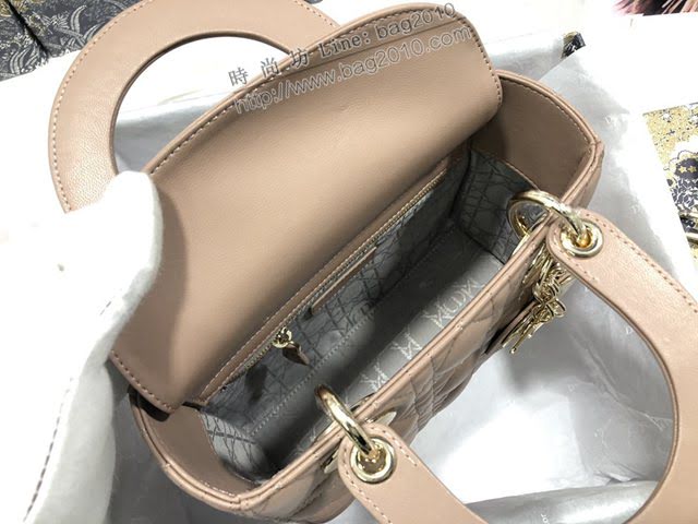 Dior女包 迪奧Lady四格羊皮徽章字母款藤格紋戴妃包 Dior手提肩背斜挎包  dfk1529